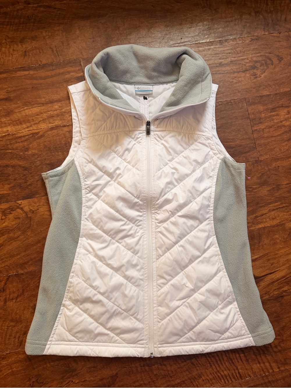 Columbia Vest Quilted Women's White Full Zip Lightweight Size s